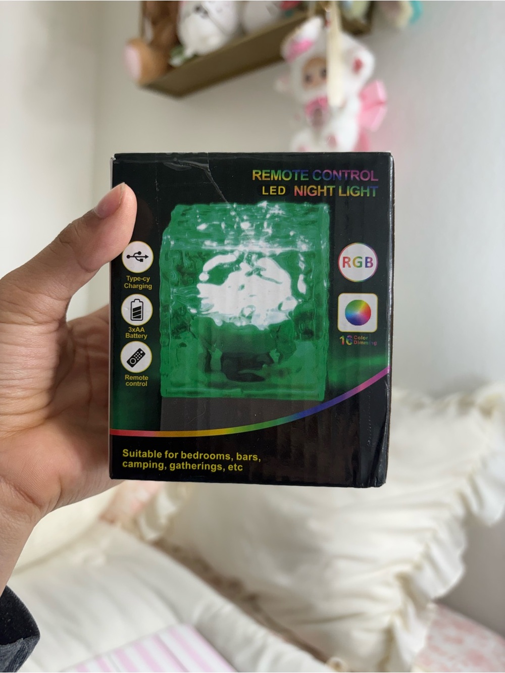 Remote Control RGB LED Night Light - Green